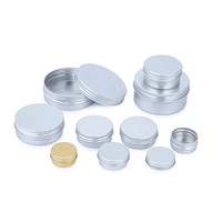 Bocaux en aluminium populaires, 10ml, 15ml, 30ml, 50ml, 60ml, 100ml, 150ml, boîte en fer blanc, conteneur en aluminium argenté pour bougie de baume