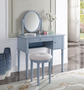 HANYEE – meuble de chambre à coucher moderne, miroir rond <span class=keywords><strong>bleu</strong></span>, Tocador, coiffeuse en <span class=keywords><strong>bois</strong></span> - Product Image 1