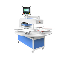 Máquina de prensa de calor rotativa de carrusel multifunción de 6 estaciones neumática automática para transferencia de sublimación textil de rollo a rollo