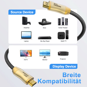 สาย2.1ความละเอียดสูง8K 60Hz 4K 120Hz สำหรับ HDMI ชุบทอง48Gbps ความเร็วสูงสำหรับ HDMI สำหรับทีวี8K คอมพิวเตอร์พีซีและโปรเจคเตอร์ - Product Image 6