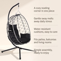 Fauteuil suspendu en rotin pour balcon extérieur, structure stable, style moderne, chaise de balançoire de loisirs pour la maison et le jardin