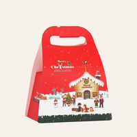 Boîte à gâteaux de Noël en carton blanc du fabricant avec fenêtre en plastique PVC et poignée avec logo et design personnalisés