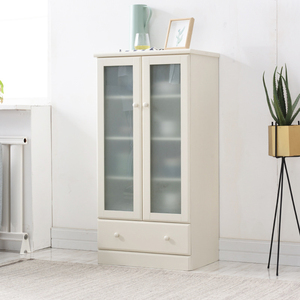 DIY Combined Modern Slim Style Pine Wood Storage Furniture Glass <strong>Door</strong> Corner Kitchen Cabinet - Product Image 1