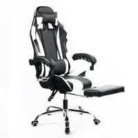 ארגונומי מחשב מסתובב 180 מעלות שכיבה כסאות בית משרד מירוץ סגנון עור מפוצל מחשב משחק משחקי כיסא עם הדום