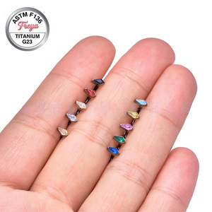 Piercings unisex ASTM F136 para <span class=keywords><strong>labio</strong></span>, labret con rosca interna, <span class=keywords><strong>piercing</strong></span> para nariz, titanio G23, circonita, para oreja y hélice, joyería al por mayor para <span class=keywords><strong>piercing</strong></span> corporal. - Product Image 3