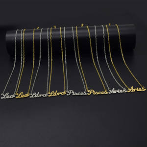 Collar con colgante de acero inoxidable chapado en oro, 12 Constelaciones, fuente personalizada, Zodíaco, <span class=keywords><strong>2022</strong></span> - Product Image 6