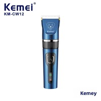 Tondeuse pour animaux de compagnie Kemei Luxury Plastic MJ26 avec voyant lumineux, rechargeable par USB