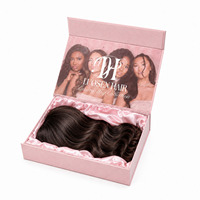 Boîte cadeau pliable en carton rigide rose avec fermeture magnétique, emballage personnalisé avec logo, boîtes pour perruques