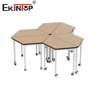 Chaise et table d'apprentissage combinées pliables Ekintop pour étudiants, réglables, de forme trapézoïdale, pour réunions scolaires