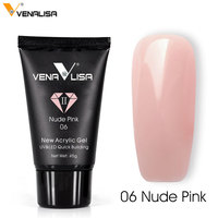 VENALISA 45G Gel Poly Cristal Sans HEMA Sans TPO Gel de Construction Rapide pour Ongles Sélection de 6 Couleurs Gel d'Extension pour Ongles