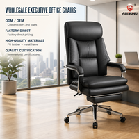 Chaise de bureau en cuir PU robuste ALINUNU ODM OEM pour bureau, chaise de direction avec repose-pieds