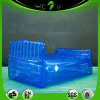 Lit gonflable géant transparent bleu personnalisé Hongyi, imprimé UV, ballon rebondissant transparent pour événements promotionnels