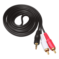 Cable de Audio AUX de 1.5M con Conector de 3.5 mm a 2 RCA Macho, Cable de Música Estéreo AV para HDTV, PC, Computadora, MP3, MP4, Teléfono, Receptor de Notebook