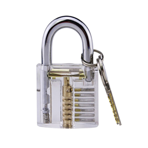 Juego de 24 ganzúas con candado transparente, herramientas de práctica para cerrajeros, estuche negro con cremallera, universal - Product Image 3