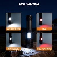 Lampe torche tactique zoomable XHP70 LED avec lumière latérale COB, rechargeable par USB, étanche, lampe d'urgence pour l'extérieur