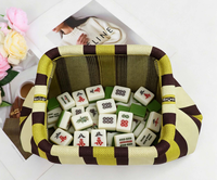 Sacs de luxe mini mahjong grande capacité, sacs de rangement portables, sacs cosmétiques nuage pour femmes, pochettes tricotées à rayures au crochet pour dames
