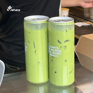 משלוח מהיר פחיות PET שקופות 11oz 330ml 14oz 400ml למשקאות עם לוגו מותאם אישית ומכסים - Product Image 2