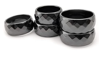 Anneaux en pierre hématite à facettes 6T/10T pour femmes et hommes, anneaux en hématite en pierre Non magnétique qui absorbent l'énergie négative