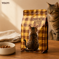 YOUYI Petit sac à friandises pour chien, pochette refermable à fermeture éclair, personnalisable, fabrication OEM, sac à croquettes avec fenêtre transparente