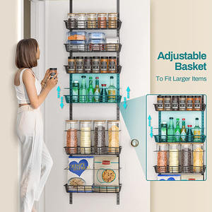 <span class=keywords><strong>Appeso</strong></span> dietro porta Organizer mensola-Spice 6 cestini regolabili in metallo sopra la porta gancio maglia Organizer - Product Image 2