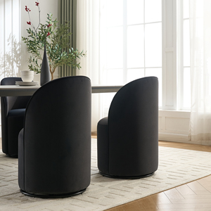 Sillas de Comedor Giratorias Tosee Modernas en Terciopelo Gris Oscuro, Respaldo Acolchado 360°, Silla Lateral Cómoda con Patas de Metal, 1 Año de Garantía - Product Image 6