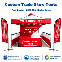 Tente de salon publicitaire personnalisée 3x3m 3x6m en Oxford 420D, avec cadre en aluminium coupe-vent, auvent pliable pour expositions intérieures et extérieures