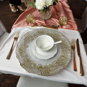 Nouvelle décoration de Noël et de mariages Vintage Round Design Gold Edge Reef en plastique Hot Gold Plate Eco-Friendly - Product Image 6