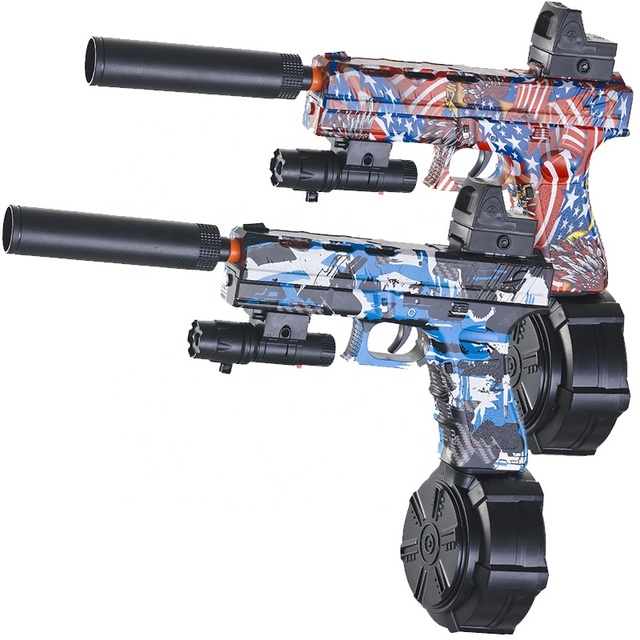 GLK G18 7MM Gel Ammos Electric Toy Blaster Splatter Launcher for Outdoor Shooting Games Kids' Training Gift Plastic