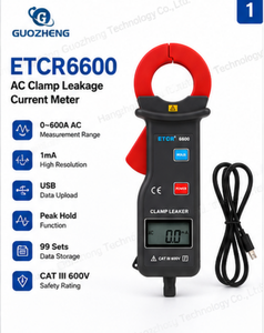 Pinza Amperimétrica Digital de Alta Precisión ETCR6600 para Corriente de Fuga de CA 600A con Monitoreo por Software USB y Función Hold - Product Image 2
