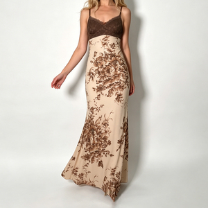 Vestido Camisero Vintage Elegante con Encaje, Estampado Floral y Tirantes Finos para Mujer, Ropa de Fiesta y Club para Verano - Product Image 1