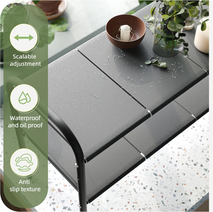 Organisateur d'évier réglable à double niveau, non pliable, extensible et amovible, en acier inoxydable, pour ustensiles de cuisine - Product Image 2