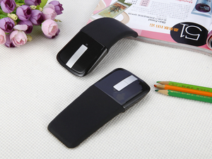 Souris Arc pliable, mince, portable, mini, sans fil, USB, optique 3D, tactile, pour ordinateur portable, tablette, noire, en stock, 3 boutons - Product Image 5