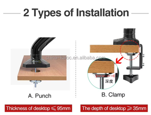 Supporto <span class=keywords><strong>per</strong></span> <span class=keywords><strong>Monitor</strong></span> Kaloc, Braccio <span class=keywords><strong>per</strong></span> Computer, Supporto Girevole <span class=keywords><strong>per</strong></span> Schermo fino a 32 Pollici, Regolabile e <span class=keywords><strong>Doppio</strong></span> - Product Image 6