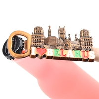 Aimants de réfrigérateur en métal personnalisés sur mesure, souvenirs touristiques de Minsk, Biélorussie, fabriqués par le fabricant