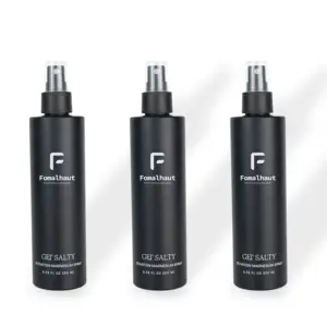dark black flat shoulder refillable empty fine mist fashion spray 100ml pet for cosmetics hair salon plastic sprayer bottles