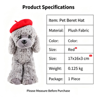 Béret en polyester pour animaux de compagnie, doux, classique, élégant, couvre-chef pour chats et petits chiens, léger, toutes saisons, Halloween, photo