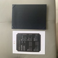 Présentoir de menu en cuir PU noir, couverture de menu personnalisée haut de gamme pour hôtel