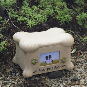 Resin Pet <strong>Urn</strong> for Puppy <strong>Cat</strong> Dog Kitten Memorial Cremation Coffin with Bone &amp; Fish Shape - Product Image 2