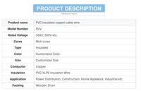 Câble électrique souple en cuivre H05VV-F 300/500V à isolation PVC, 1,5~10mm², ignifuge, pour câblage de bâtiment, fourni directement par l'usine