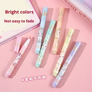 Marcadores Fluorescentes Creativos <span class=keywords><strong>de</strong></span> Alta Calidad con Diseño <span class=keywords><strong>de</strong></span> <span class=keywords><strong>Unicornio</strong></span> <span class=keywords><strong>de</strong></span> 6 Colores, Cabezal Angulado, Protección Ocular, para Estudiantes, Impresión Laminada - Product Image 2