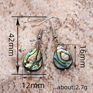 Boucles d'oreilles irrégulières en forme de goutte d'eau avec coquillages simulés pour femmes, bijoux texturés tendance - Product Image 4