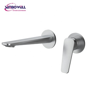 2025 Mới Nhất Trong-Treo Tường Lưu Vực Mixer Brass Giấu Lưu Vực Mixer Tap Tường Với 2 Tấm Tròn Phòng Tắm Lưu Vực Vòi Vòng - Product Image 4