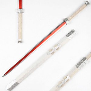 <span class=keywords><strong>Espada</strong></span> de Madera Han <span class=keywords><strong>Jian</strong></span> Recta Retro de 104 cm con Funda de Textura Blanca Agrietada para Prácticas de Artes Marciales - Product Image 1