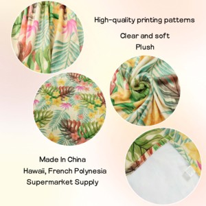 Morbido 150x200cm stampa stile <span class=keywords><strong>isola</strong></span> Hawaii Frangipani tropicale floreale personalizzato 100% poliestere Sherpa coperta di flanella - Product Image 4