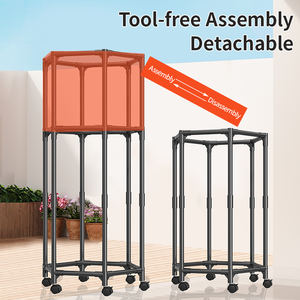 金属布ラックダブル可動六角服乾燥ラックホイールコート主催バルコニー用カスタマイズ可能大容量 - Product Image 6