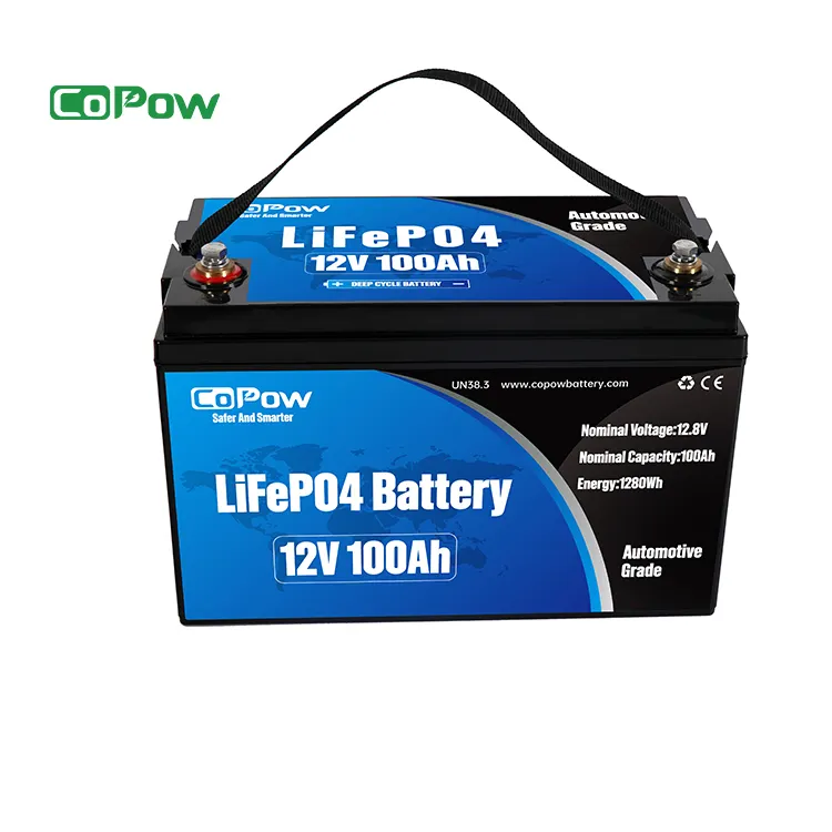 Bateria de lítio CoPoW 12v 24V 36V 80Ah 100Ah 120Ah 240Ah 320Ah 12v lifepo4 bateria 48v RV Marine 12v lifepo4 bateria de lítio