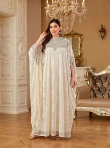 Elegante <span class=keywords><strong>Abito</strong></span> da Sera di Lusso <span class=keywords><strong>con</strong></span> Perline di Cristallo per Donna, <span class=keywords><strong>Maniche</strong></span> <span class=keywords><strong>a</strong></span> <span class=keywords><strong>Pipistrello</strong></span>, Vestito <span class=keywords><strong>Lungo</strong></span> in Chiffon, Abaya Musulmana, Abbigliamento Islamico - Product Image 2