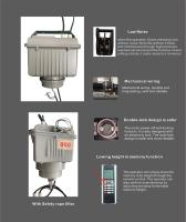Lève-charge industriel 15 kg IP54 15 m avec télécommande pour éclairage d'entrepôt et d'usine, lève-charge pour éclairage haute baie, lève-charge pour éclairage