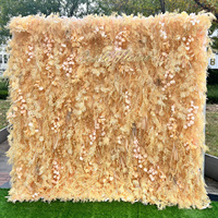 W-B026 Meilleure vente Mur de fleurs artificielles en soie 3D Pampasgrass pour la décoration de mariage et de fête