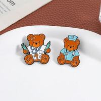 Broche médicale Ourson Docteur Infirmière, Épingle Mignonne Ourson Médical de Dessin Animé, Badge Métallique, Accessoire, Vente en Gros